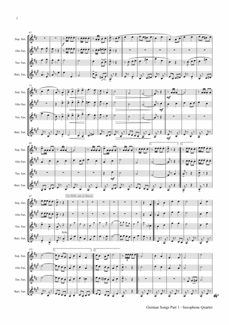 German Songs Part 1 Oktoberfest Saxophone Quartets A Atb Basssax Page 2