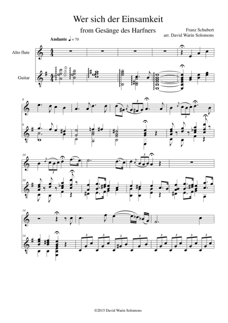 Gesnge Des Harfners Songs Of The Harpist For Alto Flute And Guitar Page 2