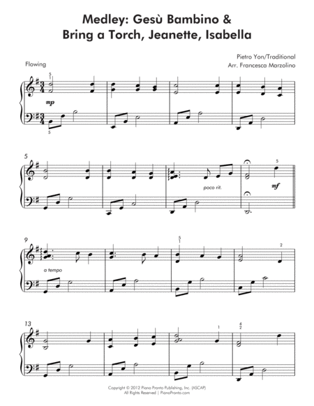 Gesu Bambino Bring A Torch Jeanette Isabella Intermediate Piano Page 2