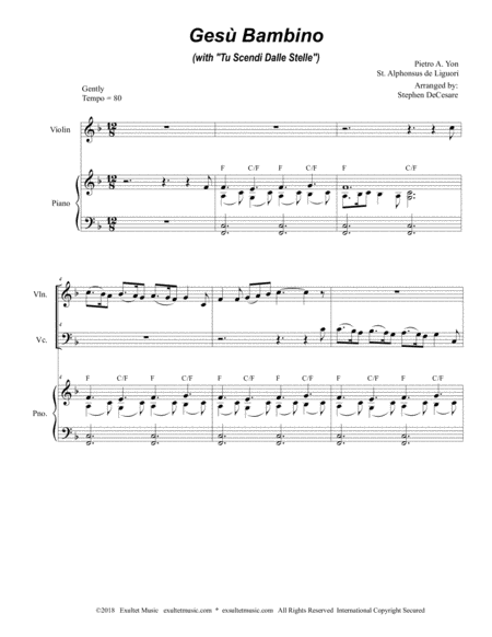 Gesu Bambino With Tu Scendi Dalle Stelle Duet For Violin And Cello Page 2