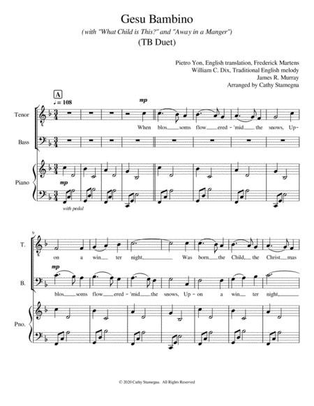 Gesu Bambino With What Child Is This And Away In A Manger Tb Duet Piano Page 2