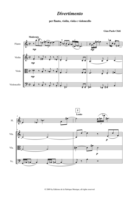 Gian Paolo Chiti Divertimento For Flute And String Trio Page 2