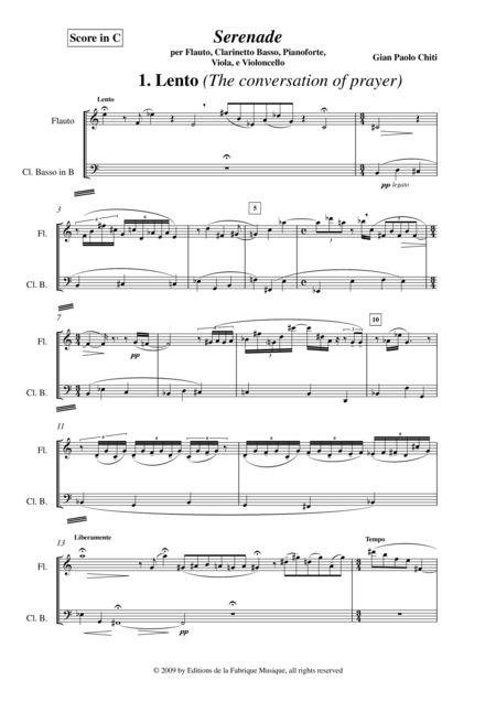 Gian Paolo Chiti Serenade For Flute Bass Clarinet Viola Violoncello And Piano Page 2