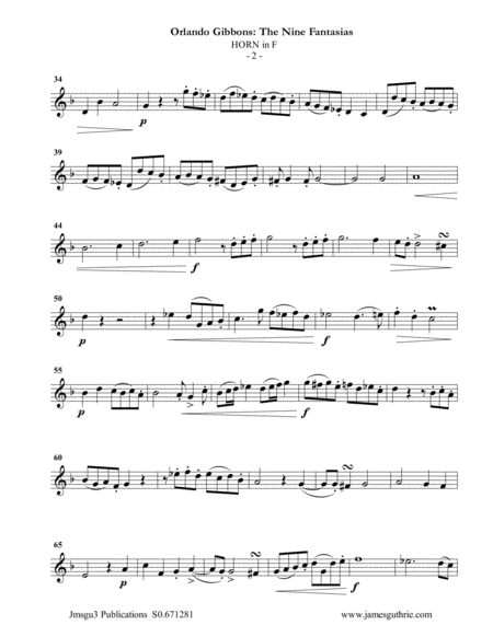 Gibbons The Nine Fantasias For Horn Trombone Tuba Page 2