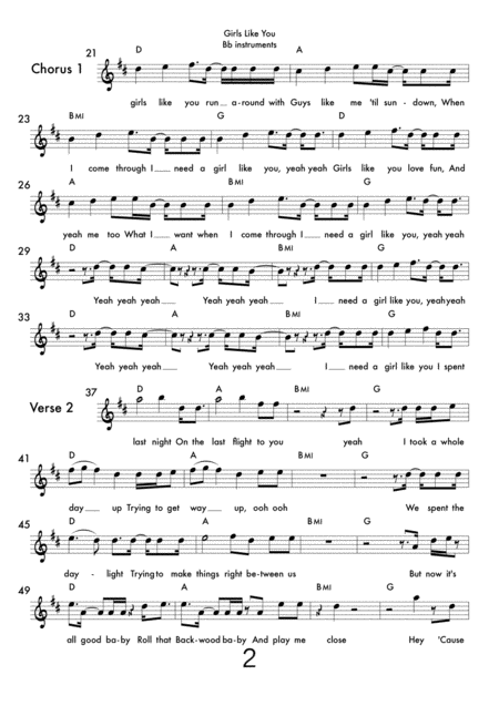 Girls Like You Combo Bb Instruments Page 2