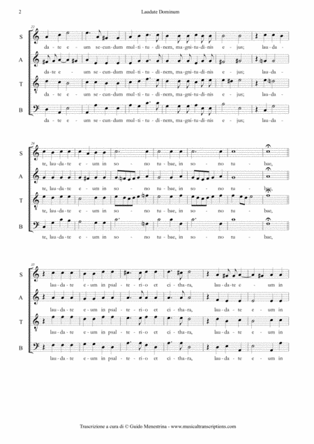 Giuseppe Ottavio Pitoni 1657 1743 Laudate Dominum A 4 Page 2