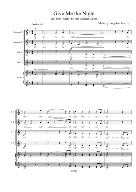 Give Me The Night For Ssaa Choir Page 2