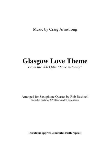 Glasgow Love Theme From The Film Love Actually Craig Armstrong Saxophone Quartet Page 2