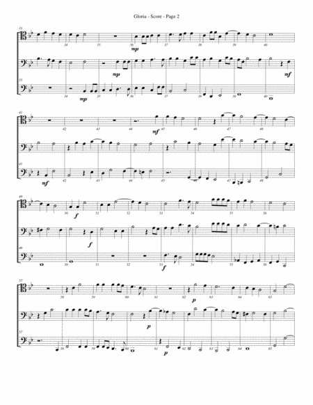 Gloria For Trombone Or Low Brass Trio Page 2