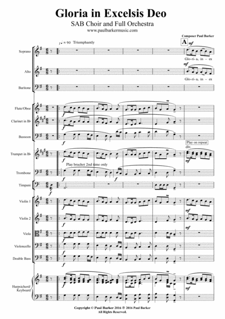 Gloria In Excelsis Deo Score Parts Page 2