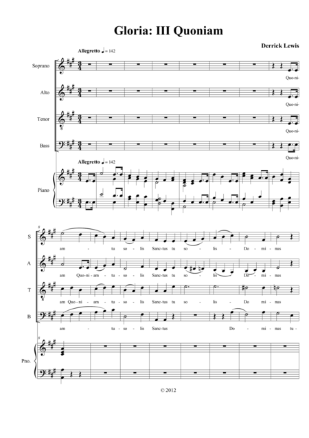 Gloria Part 3 Quoniam For Satb Page 2