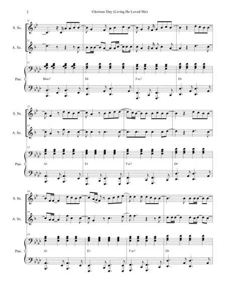 Glorious Day Living He Loved Me Duet For Soprano And Alto Saxophone Page 2