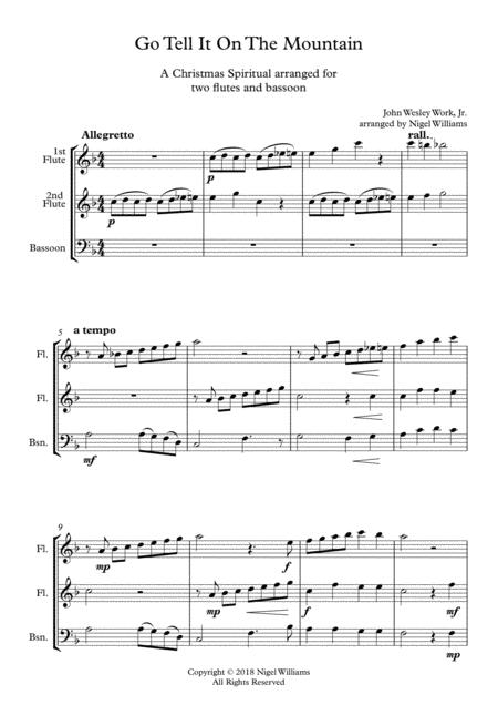 Go Tell It On The Mountain For Two Flutes And Bassoon Page 2