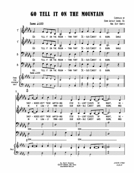 Go Tell It On The Mountain Ttbb A Cappella Page 2