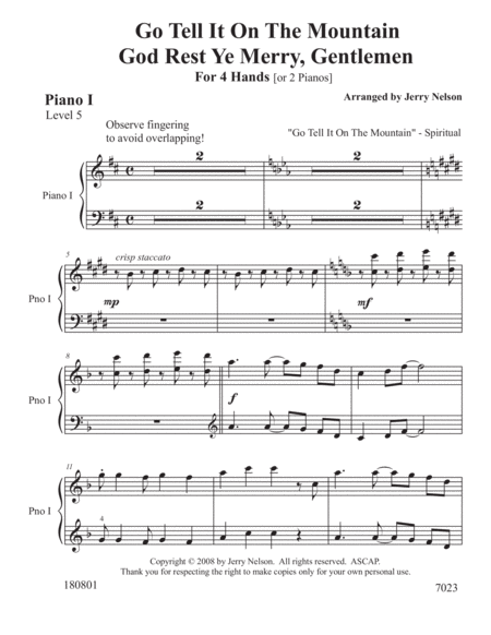 Go Tell It On The Mtn With God Rest Ye 4 Hands Piano Levels 5 And 4 Christmas Jazz Page 2