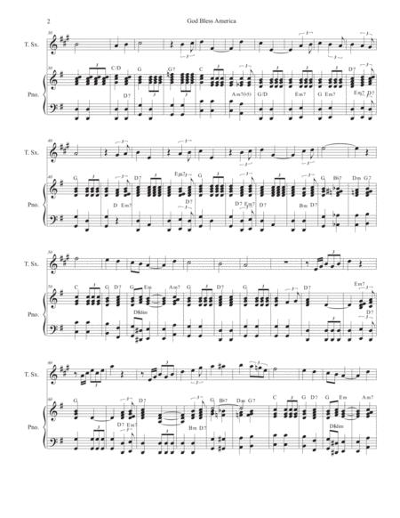 God Bless America Tenor Saxophone And Piano Page 2