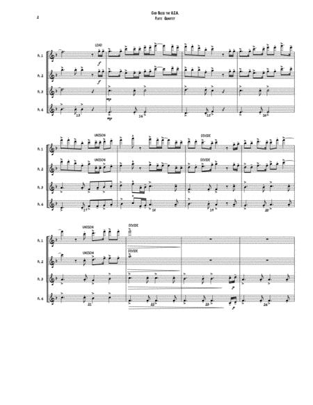 God Bless The U A Flute Quartet Advanced Intermediate Page 2