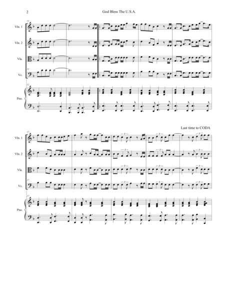 God Bless The Us A For String Quartet Page 2