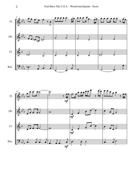 God Bless The Us A For Woodwind Quartet Page 2