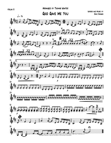 God Gave Me You String Quartet Trio Or Duo Page 2