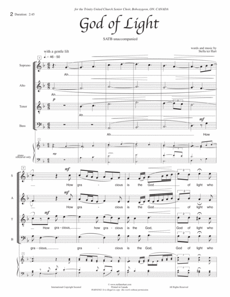 God Of Light Satb Unaccompanied Christmas Reflections Page 2