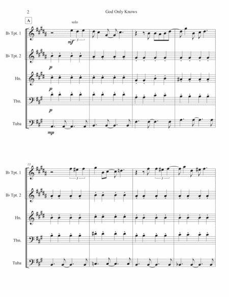 God Only Knows Brass Quintet Arrangement Page 2