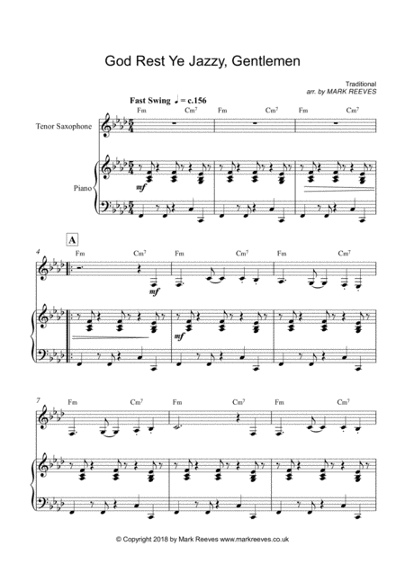 God Rest Ye Jazzy Gentlemen Tenor Sax And Piano Page 2