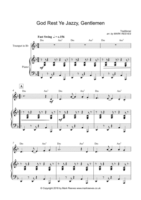 God Rest Ye Jazzy Gentlemen Trumpet And Piano Page 2