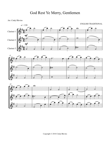 God Rest Ye Merry Gentlemen For Clarinet Trio Page 2