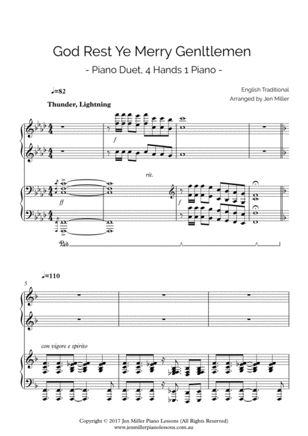 God Rest Ye Merry Gentlemen Piano Duet 4 Hands 1 Piano Page 2