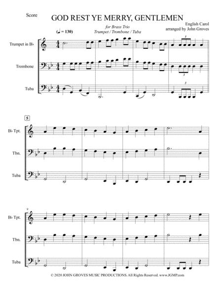 God Rest Ye Merry Gentlemen Trumpet Trombone Tuba Brass Trio Page 2