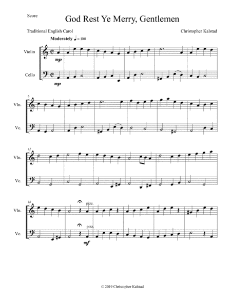 God Rest Ye Merry Gentlemen Violin Cello Duet Page 2