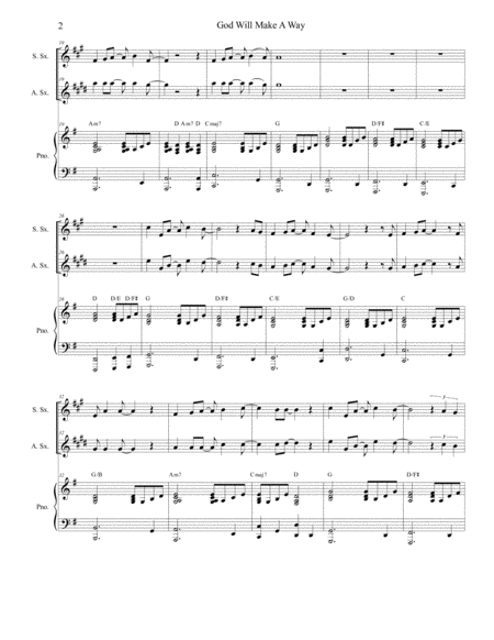 God Will Make A Way Duet For Soprano And Alto Saxophone Page 2