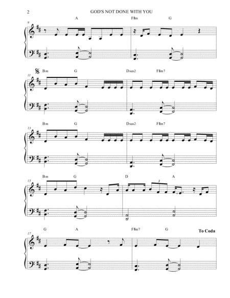 Gods Not Done With You Tauren Wells Sheet Music Easy Piano Page 2