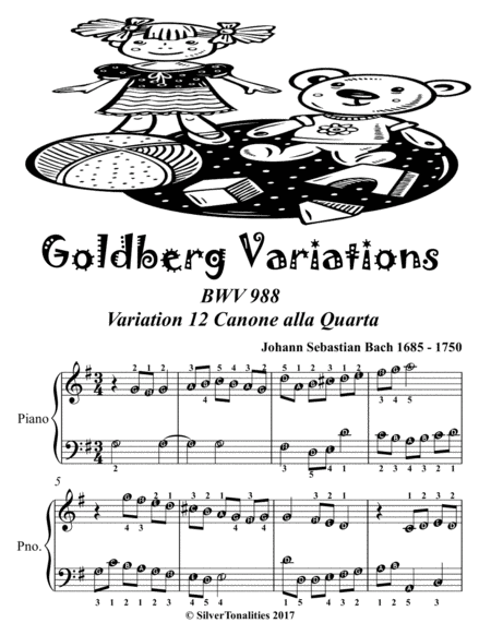 Goldberg Variations Bwv 988 12 Canone Alla Quarta Easiest Piano Sheet Music Tadpole Edition Page 2