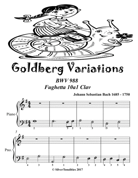 Goldberg Variations Bwv 988 Fughetta 10a1 Clav Easiest Piano Sheet Music Tadpole Edition Page 2