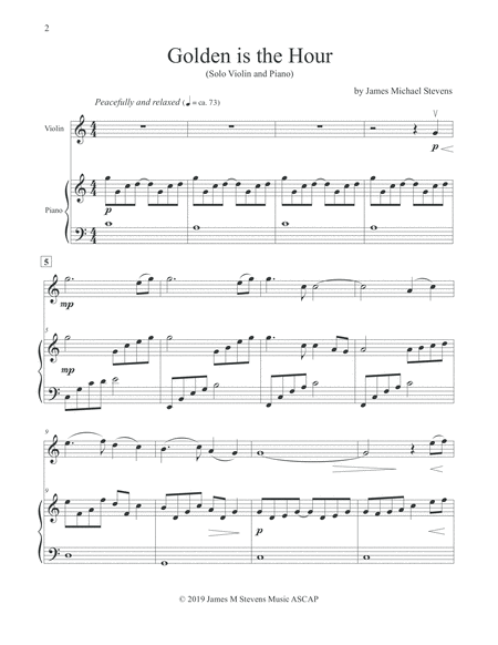 Golden Is The Hour Violin Piano Page 2