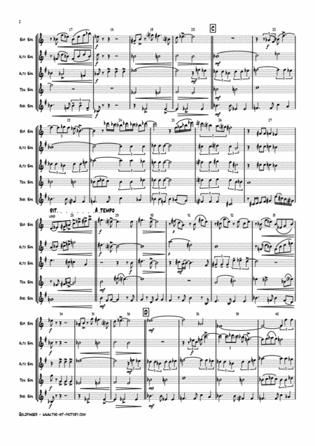 Goldfinger James Bond Saxophone Quintet Page 2