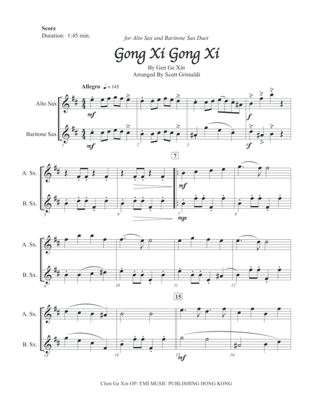 Gong Xi Gong Xi For Alto Sax And Baritone Sax Duet Page 2