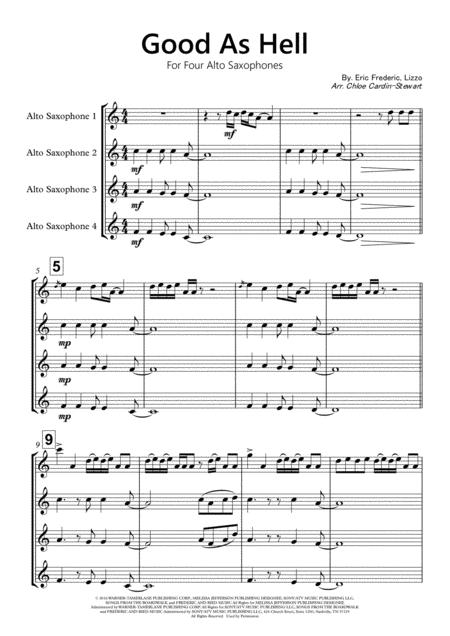 Good As Hell Saxophone Quartet Page 2