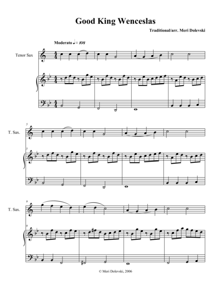 Good King Wenceslas Clarinet Piano Page 2