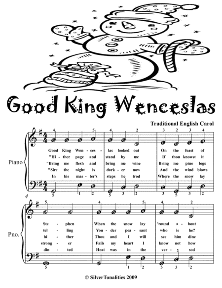 Good King Wenceslas Easy Piano Sheet Music Tadpole Edition Page 2