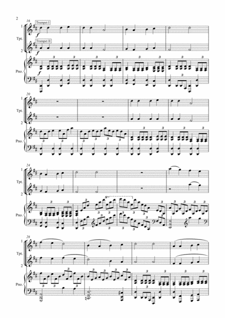 Good King Wenceslas For 2 Trumpets And Piano Page 2