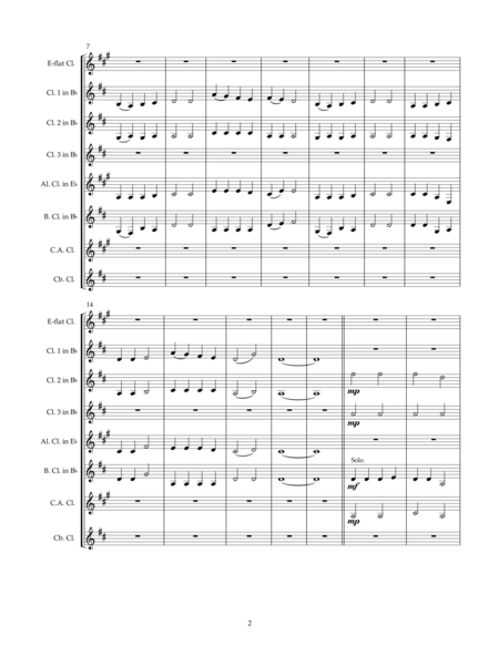 Good King Wenceslas For Clarinet Choir Page 2