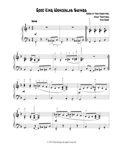 Good King Wenceslas Swings Early Intermediate Piano Page 2