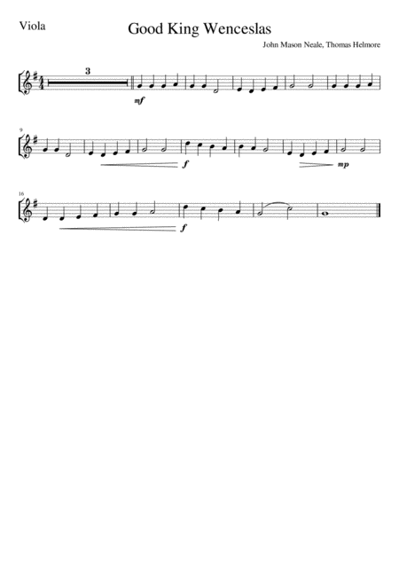 Good King Wenceslas Viola Solo Page 2