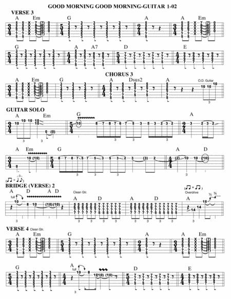 Good Morning Good Morning Guitar Tab Page 2