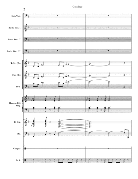 Goodbye Chicago Full Score Set Of Parts Page 2