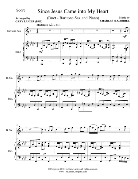 Gospel Hymn Suite For Baritone Sax Piano With Score Baritone Sax Part Page 2