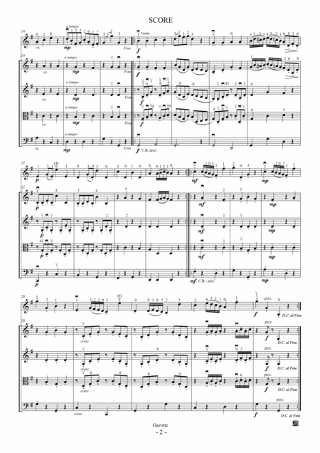 Gossecs Gavotte For Solo Violin And Strings Page 2